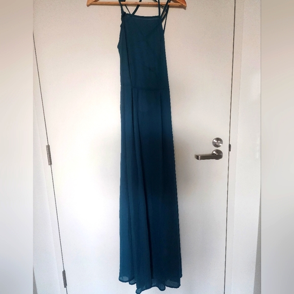 Emerald green summer evening dress - Picture 2 of 4